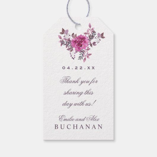 Boho Botanicals Bruiloft Favor Gift Hang Label Cadeaulabel (Achterkant)