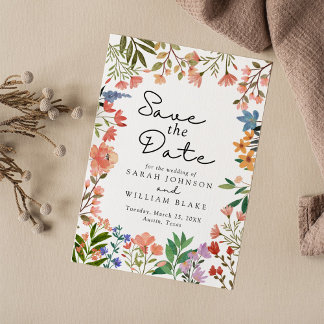 Boho Botanicals: Een Waterverf tuin van wilde bloe Save The Date