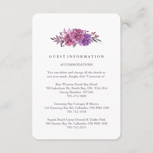 Boho Botanicals Guest Information Cards Informatiekaartje (Voorkant)
