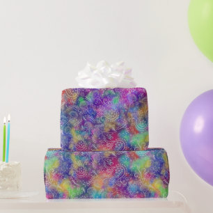 Boho Botanicals Paarse Haze Batik Stijl Cadeaupapier