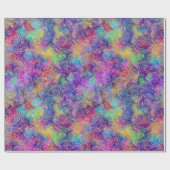 Boho Botanicals Paarse Haze Batik Stijl Cadeaupapier (Vlak)