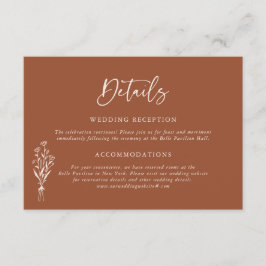 Boho Botanicals Terracotta Wedding Details Informatiekaartje