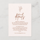 Boho Botanicals Terracotta Wedding Details Informatiekaartje (Voorkant)