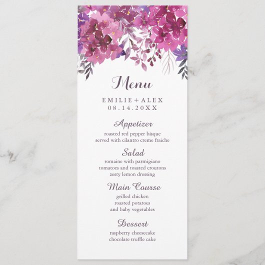 Boho Botanicals Wedding Menu (Voorkant)