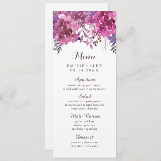 Boho Botanicals Wedding Menu (Voorkant / Achterkant)