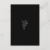 Boho Botanicals Zwarte bruiloft receptie Informatiekaartje (Achterkant)