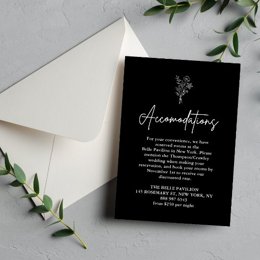 Boho Botanicals Zwarte Trouwaccommodaties Informatiekaartje
