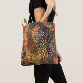 Boho Botanisch Aards Bloemmotief Tote Bag (Dichtbij)