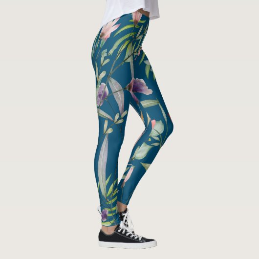 Boho botanisch fashionisch zomerpatroon leggings (Rechts)