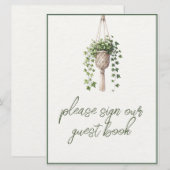 Boho Botanisch groen Bruiloft Gastenboek teken (Voorkant / Achterkant)
