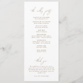 Boho Botanisch Huwelijksprogramma Programmakaart (Achterkant)