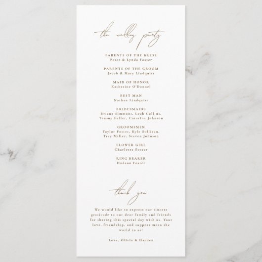 Boho Botanisch Huwelijksprogramma Programmakaart (Achterkant)