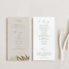 Boho Botanisch Huwelijksprogramma Programmakaart