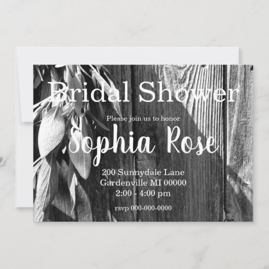 Boho botanisch kruid bladeren roestig Barn-hout sc Kaart (Voorkant)