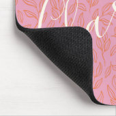 Boho Botanisch Leaf Patroon in Roze Gepersonalisee Muismat (Hoek)