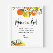 Boho Botanisch Sinaasappel en Lemon Mimosa Bar Poster