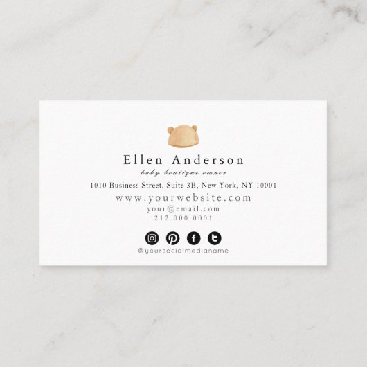 Boho Botanisch Wieg Baby Boutique Social Media Bu Visitekaartje (Achterkant)