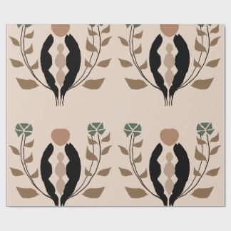 Boho Botanische Aardse Vrouwelijke Natuur Patroon Cadeaupapier