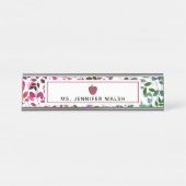 Boho Botanische Apple-leerstoel Bureau Naambordje (Voorkant)