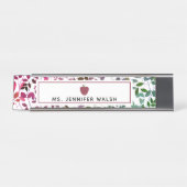 Boho Botanische Apple-leerstoel Bureau Naambordje (Voorkant)