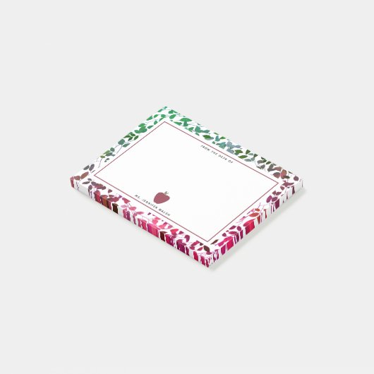 Boho Botanische Apple leraar Post-it® Notes (Schuin)