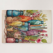 Boho Botanische Aquarel Flessen Legpuzzel (Horizontaal)