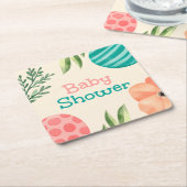 Boho Botanische Baby Shower Kartonnen Onderzetters (Schuin)