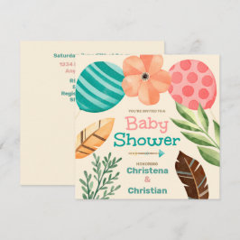 Boho Botanische Babyborrel Kaart