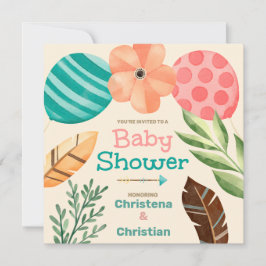 Boho Botanische Babyborrel Kaart