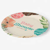 Boho Botanische Babyborrel Papieren Bordje (Gekanteld)