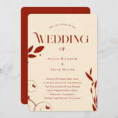 Boho Botanische Beige Bruiloft Kaart (Voorkant / Achterkant)