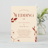 Boho Botanische Beige Bruiloft Kaart (Staand voorkant)