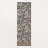Boho Botanische bladeren gepersonaliseerd Yogamat (Achterkant)