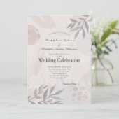 Boho botanische bladeren roze blauw Waterverf brui Kaart (Staand voorkant)