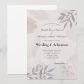 Boho botanische bladeren roze blauw Waterverf brui Kaart (Voorkant / Achterkant)