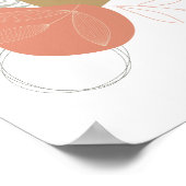 Boho botanische bladeren tegen abstracte vormen Ku Poster (Hoek)