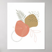 Boho botanische bladeren tegen abstracte vormen Ku Poster (Voorkant)