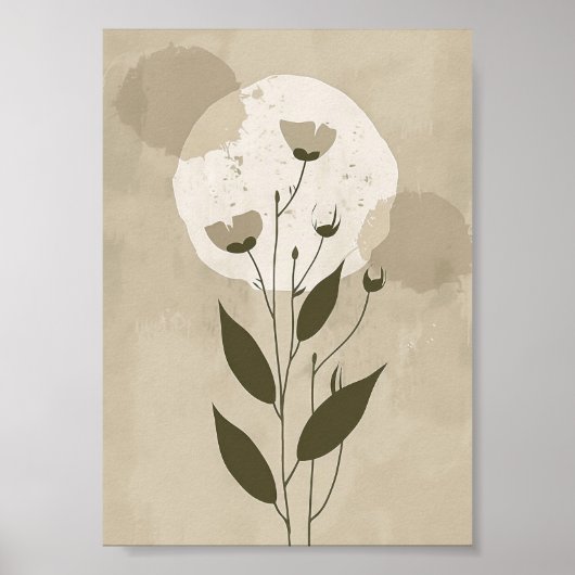 Boho Botanische Bloem Poster (Voorkant)