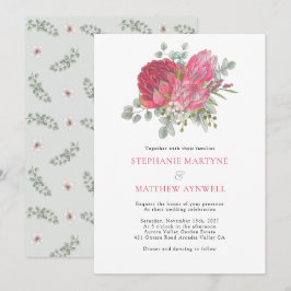 Boho Botanische Bloemen Eucalyptus Bruiloft Kaart