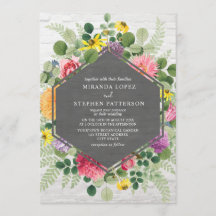 Boho Botanische Bloemen Geometrische Brick Wedding
