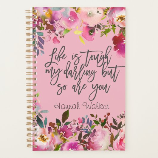 Boho Botanische Bloemen Leven is Tough My Darling Planner (Voorkant)