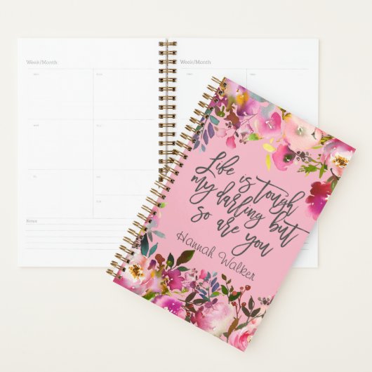 Boho Botanische Bloemen Leven is Tough My Darling Planner (Display)