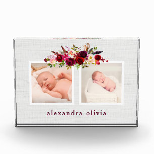 Boho Botanische Bloemen Met Twee Foto'S Op Zacht G