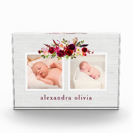 Boho Botanische Bloemen Met Twee Foto'S Op Zacht G (Voorkant)