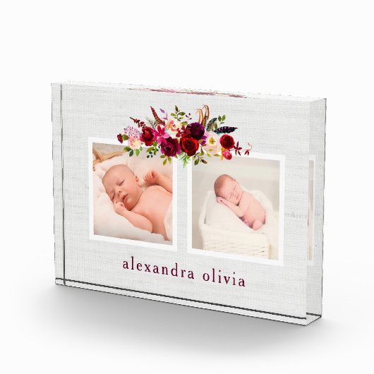 Boho Botanische Bloemen Met Twee Foto'S Op Zacht G (Rechts)