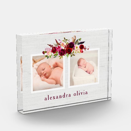 Boho Botanische Bloemen Met Twee Foto'S Op Zacht G (Links)