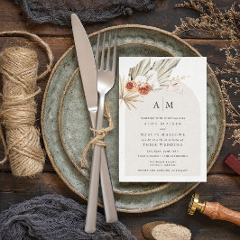 Boho Botanische Boheemse Bloemige Bruiloft Kaart