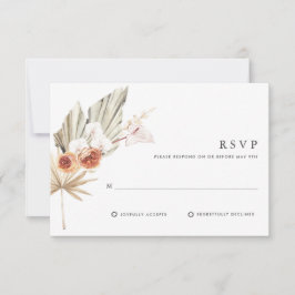Boho Botanische Boheemse Bloemige Bruiloft RSVP Kaartje