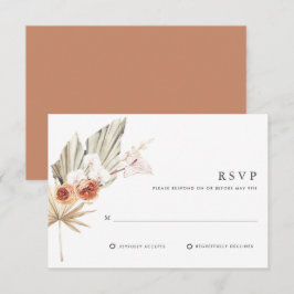 Boho Botanische Boheemse Bloemige Bruiloft RSVP Kaartje