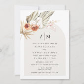 Boho Botanische Bohemian Floral Wedding Kaart (Voorkant)